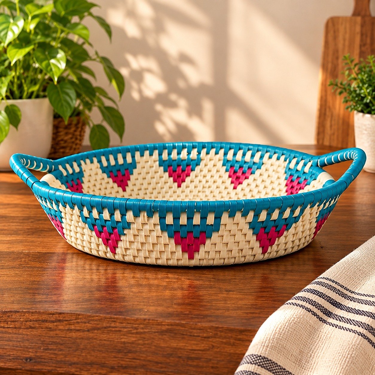 Handcrafted Round Fruit Basket - Image 2