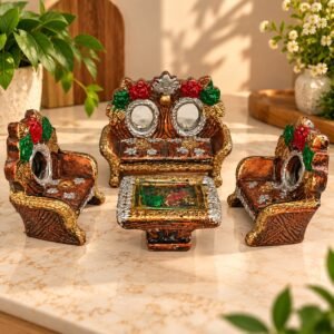 Handcrafted Miniature Sofa Set Decor