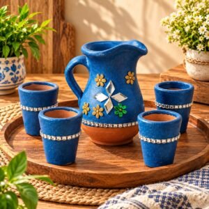 Handcrafted Clay Water Set
