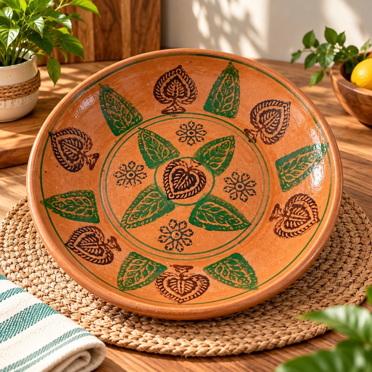Handcrafted Clay Parat | 15×15 Inches - Image 2